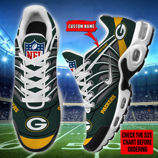 [SPECIAL OFFER] NEW CUSTOMIZED NFL08 GBP GREEN BAY PACKERS AIR MAX PLUS SNEAKERS