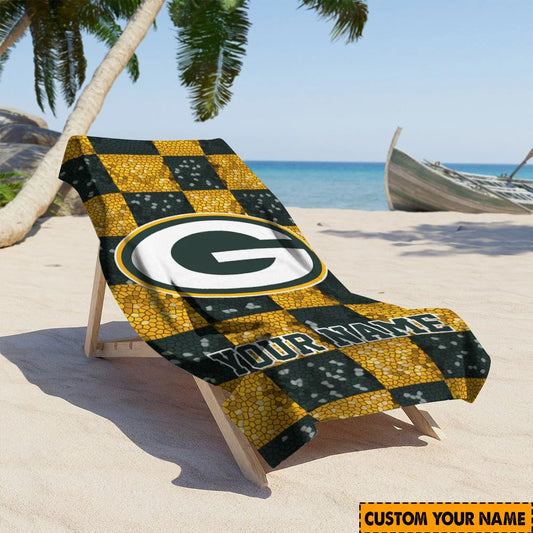 LIMITED EDITION - NEW CUSTOMIZED NFL08 GBP GREEN BAY PACKERS BEACH TOWEL