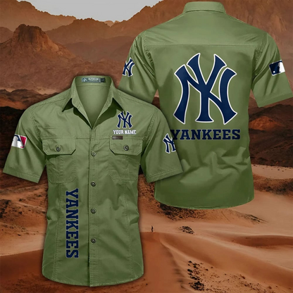 LIMITED EDITION - NEW CUSTOMIZED MLB01 NYY NEW YORK YANKEES MEN'S CARGO SHIRT