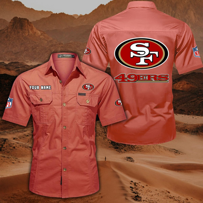SPECIAL EDITION - NEW CUSTOMIZED NFL11 SF49 SAN FRANCISCO 49ERS MUTICOLOR MEN'S CARGO SHIRT