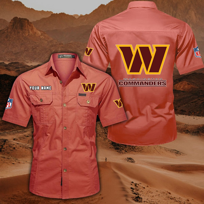 SPECIAL EDITION - NEW CUSTOMIZED NFL12 WTC WASHINGTON COMMANDERS MUTICOLOR MEN'S CARGO SHIRT