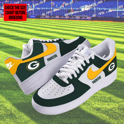 [SPECIAL OFFER] NEW CUSTOMIZED NFL08 GBP GREEN BAY PACKERS AF1 SHOES