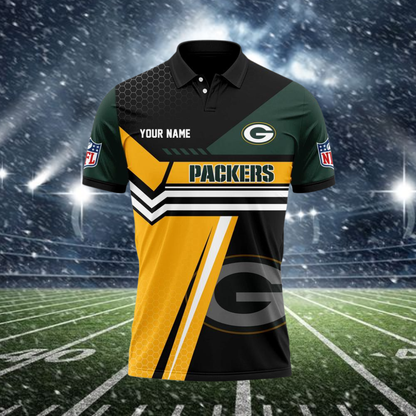 LIMITED EDITION - NEW CUSTOMIZED NFL08 GBP GREEN BAY PACKERS POLO SHIRT