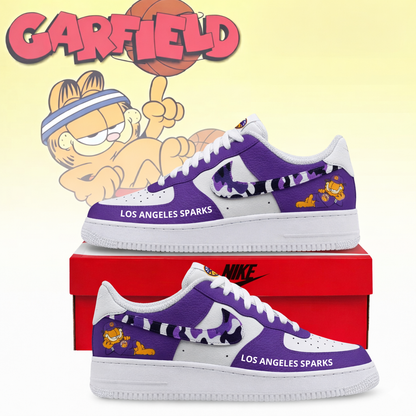 POPULAR NOW - NEW CUSTOMIZED WNBA08 LAS LOS ANGELES SPARKS x GARFIELD AF1 SNEAKERS