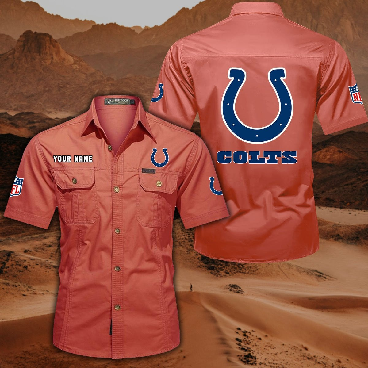 SPECIAL EDITION - NEW CUSTOMIZED NFL17 IDC INDIANAPOLIS COLTS MUTICOLOR MEN'S CARGO SHIRT