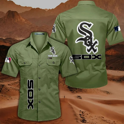 LIMITED EDITION - NEW CUSTOMIZED MLB26 CWS CHICAGO WHITE SOX MEN'S CARGO SHIRT
