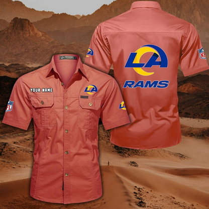 SPECIAL EDITION - NEW CUSTOMIZED NFL22 LAR LOS ANGELES RAMS MUTICOLOR MEN'S CARGO SHIRT