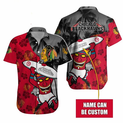 LIMITED EDITION - NEW CUSTOMIZED NHL08 CBH CHICAGO BLACKHAWKS UNISEX HAWAIIAN SHIRT