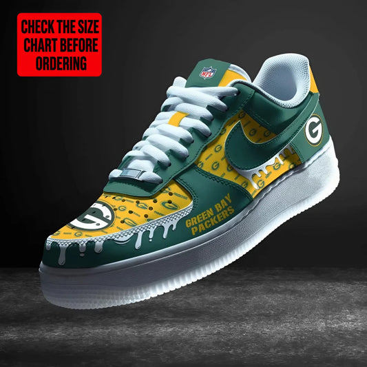 [SPECIAL OFFER] NEW CUSTOMIZED NFL08 GBP GREEN BAY PACKERS AF1 SHOES