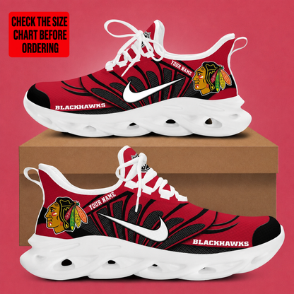 [SUPER SALE] NEW CUSTOMIZED NHL08 CBH CHICAGO BLACKHAWKS CLUNKY SNEAKERS