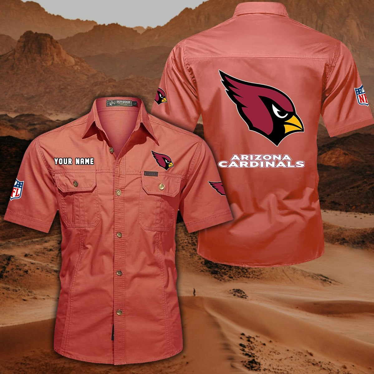 SPECIAL EDITION - NEW CUSTOMIZED NFL20 ARC ARIZONA CARDINALS MUTICOLOR MEN'S CARGO SHIRT