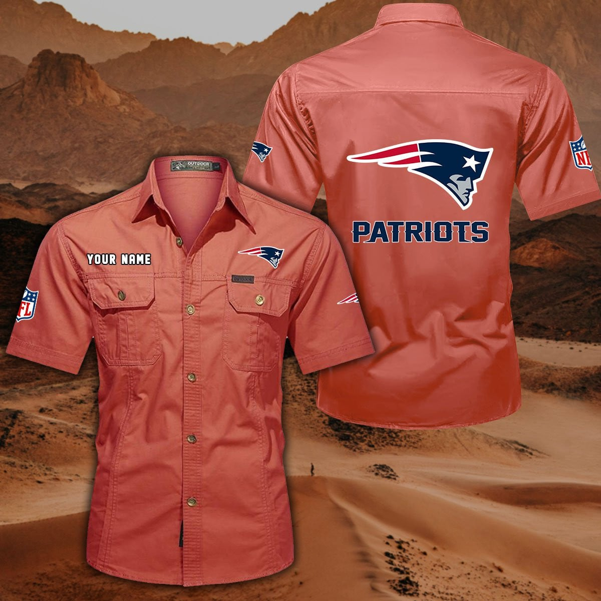 SPECIAL EDITION - NEW CUSTOMIZED NFL27 NEP NEW ENGLAND PATRIOTS MUTICOLOR MEN'S CARGO SHIRT