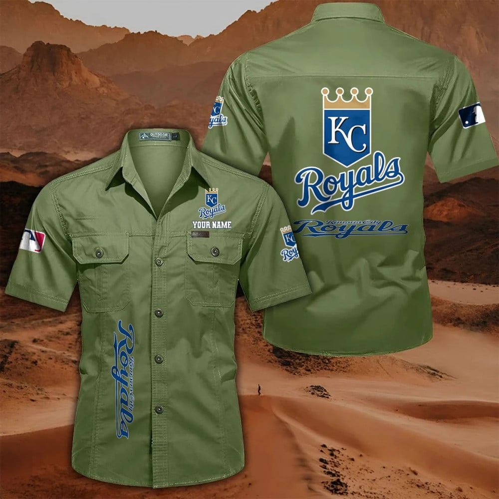 LIMITED EDITION - NEW CUSTOMIZED MLB19 KCR KANSAS CITY ROYALS MEN'S CARGO SHIRT