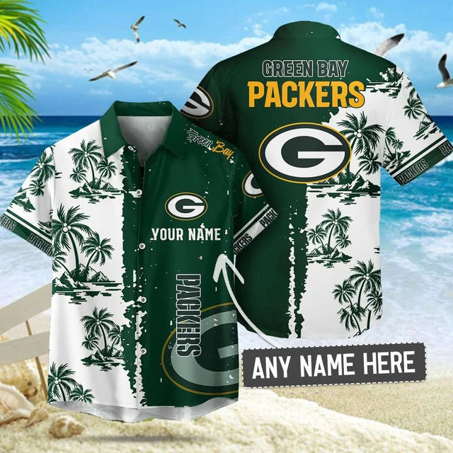 LIMITED EDITION - NEW CUSTOMIZED NFL08 GBP GREEN BAY PACKERS UNISEX HAWAIIAN SHIRT & SHORTS SET