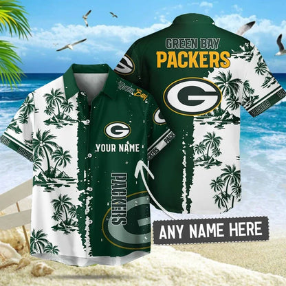 LIMITED EDITION - NEW CUSTOMIZED NFL08 GBP GREEN BAY PACKERS UNISEX HAWAIIAN SHIRT & SHORTS SET