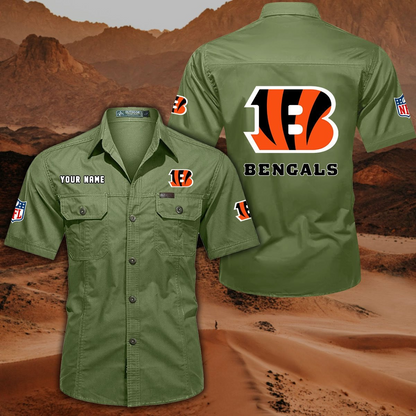 SPECIAL EDITION - NEW CUSTOMIZED NFL16 CCB CINCINNATI BENGALS MUTICOLOR MEN'S CARGO SHIRT