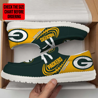 [SPECIAL OFFER] NEW CUSTOMIZED NFL08 GBP GREEN BAY PACKERS LOAFER SHOES