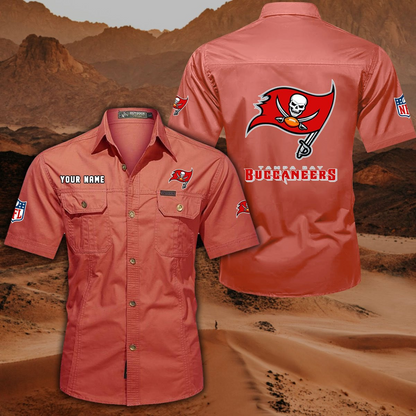 SPECIAL EDITION - NEW CUSTOMIZED NFL10 TBB TAMPA BAY BUCCANEERS MUTICOLOR MEN'S CARGO SHIRT