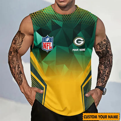 LIMITED EDITION - NEW CUSTOMIZED NFL08 GBP GREEN BAY PACKERS MEN'S GYM SHIRT