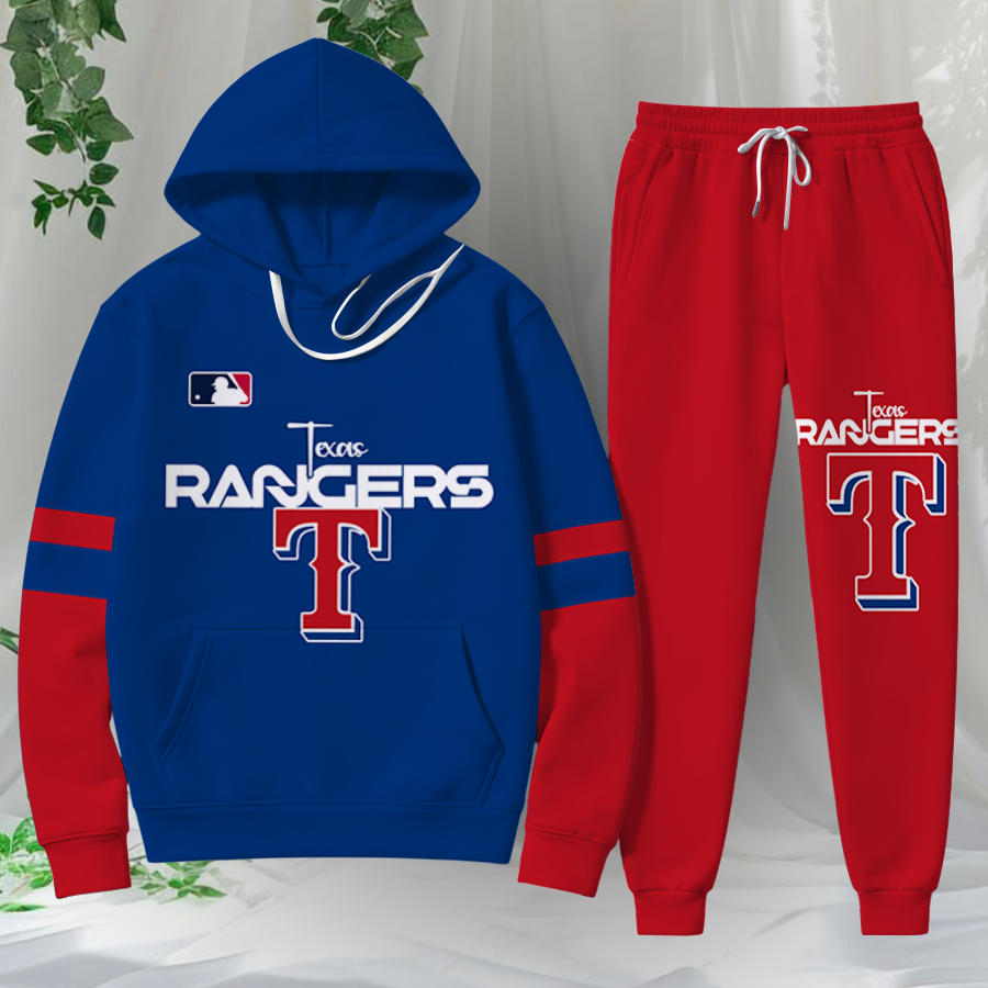 LIMITED EDITION - NEW CUSTOMIZED MLB08 TRS TEXAS RANGERS HOODIE & SWEATPANTS SET