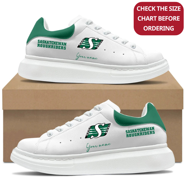 [FAN EXCLUSIVE] NEW CUSTOMIZED CFL08 SSK SASKATCHEWAN ROUGHRIDERS MCQUEEN SHOES