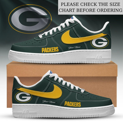 LIMITED EDITION - NEW CUSTOMIZED NFL08 GBP GREEN BAY PACKERS AF1 SHOES