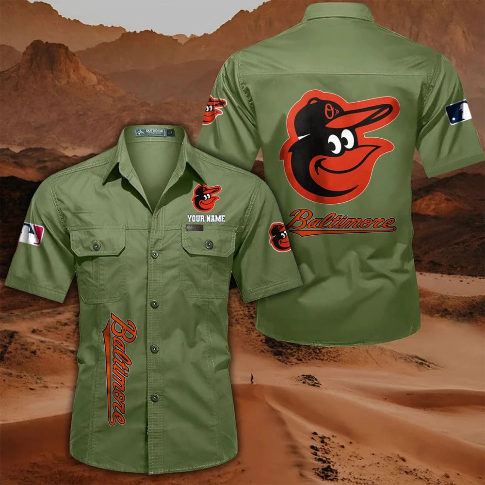 LIMITED EDITION - NEW CUSTOMIZED MLB25 BOS BALTIMORE ORIOLES MEN'S CARGO SHIRT