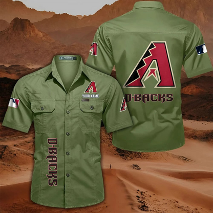 LIMITED EDITION - NEW CUSTOMIZED MLB07 ADS ARIZONA DIAMONDBACKS MEN'S CARGO SHIRT