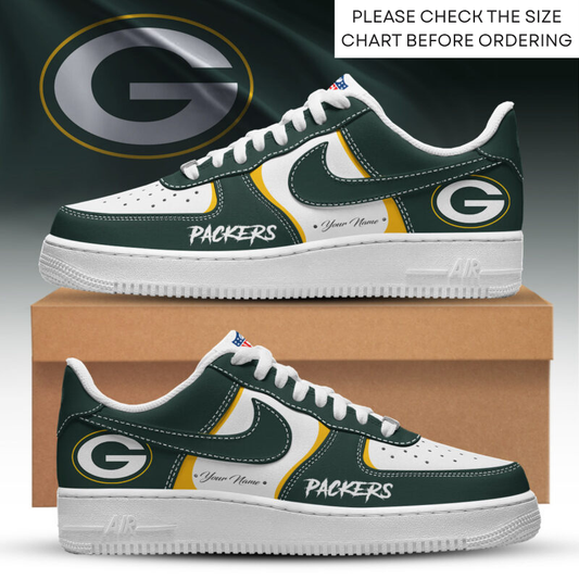LIMITED EDITION - NEW CUSTOMIZED NFL08 GBP GREEN BAY PACKERS AF1 SHOES