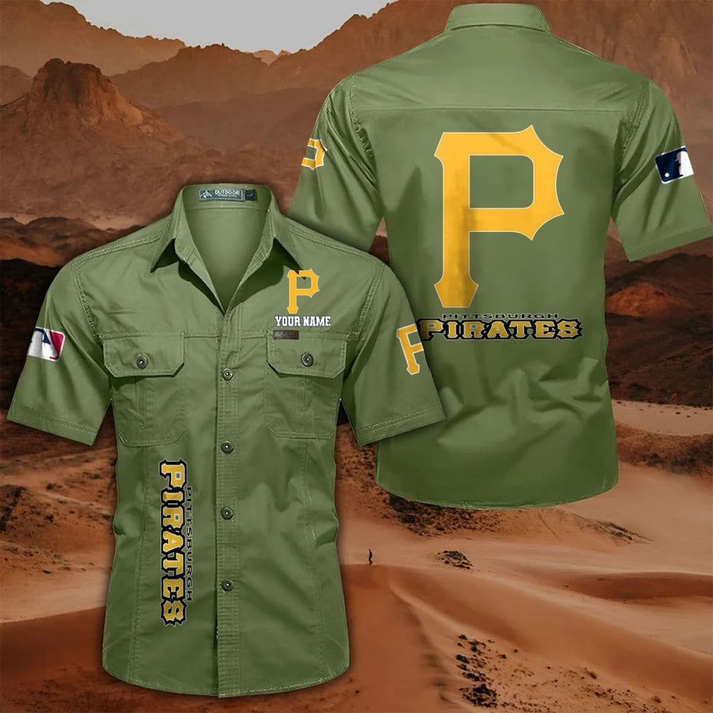 LIMITED EDITION - NEW CUSTOMIZED MLB29 PHP PITTSBURGH PIRATES MEN'S CARGO SHIRT