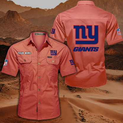 SPECIAL EDITION - NEW CUSTOMIZED NFL32 NYG NEW YORK GIANTS MUTICOLOR MEN'S CARGO SHIRT