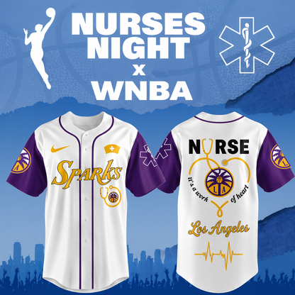 TOP SELLING - NEW CUSTOMIZED WNBA08 LAS LA SPARKS x NURSES NIGHT BASEBALL JERSEY
