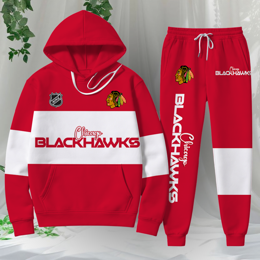 LIMITED EDITION - NEW CUSTOMIZED NHL08 CBH CHICAGO BLACKHAWKS HOODIE & SWEATPANTS SET