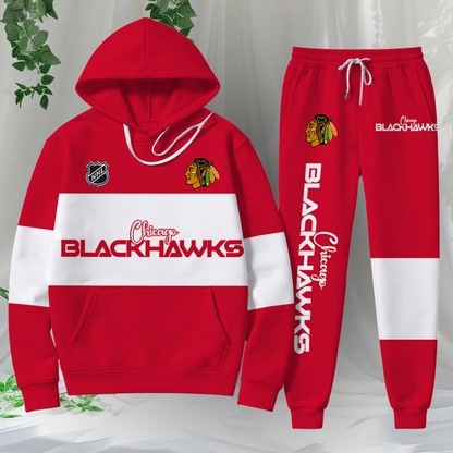 LIMITED EDITION - NEW CUSTOMIZED NHL08 CBH CHICAGO BLACKHAWKS HOODIE & SWEATPANTS SET