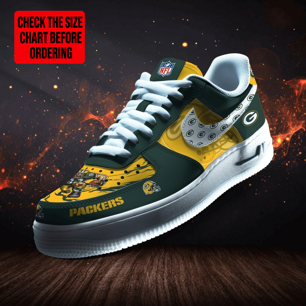 LIMITED EDITION - NEW CUSTOMIZED NFL08 GBP GREEN BAY PACKERS AF1 SHOES