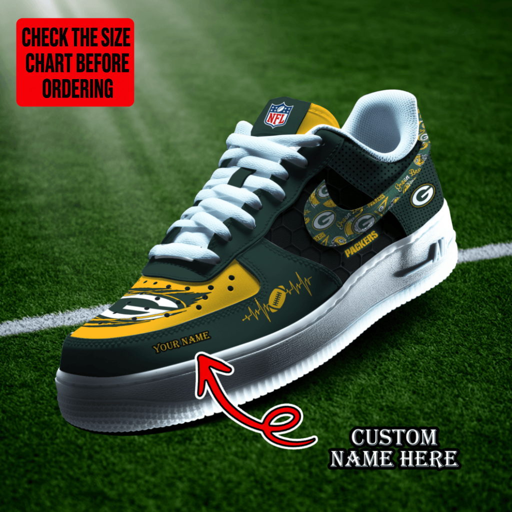 [SPECIAL OFFER] NEW CUSTOMIZED NFL08 GBP GREEN BAY PACKERS AF1 SHOES