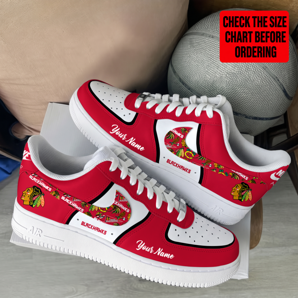 LIMITED EDITION - NEW CUSTOMIZED NHL08 CBH CHICAGO BLACKHAWKS AF1 SHOES