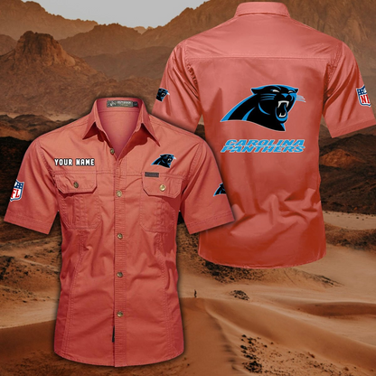 SPECIAL EDITION - NEW CUSTOMIZED NFL23 CLP CAROLINA PANTHERS MUTICOLOR MEN'S CARGO SHIRT