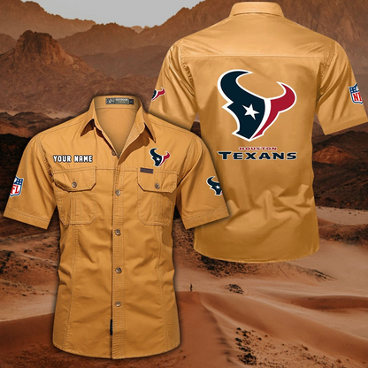 SPECIAL EDITION - NEW CUSTOMIZED NFL15 HTT HOUSTON TEXANS MUTICOLOR MEN'S CARGO SHIRT