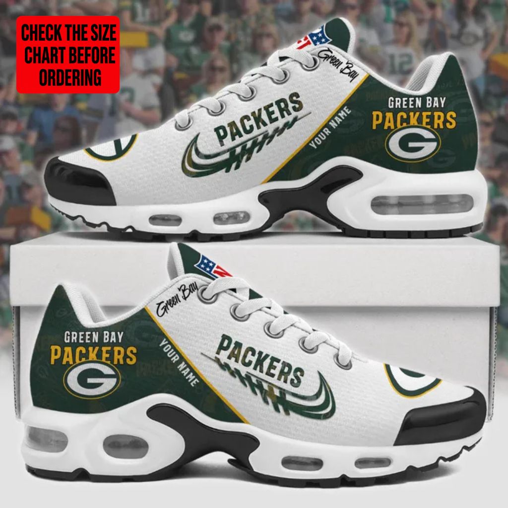 LIMITED EDITION - NEW CUSTOMIZED NFL08 GBP GREEN BAY PACKERS AIR MAX PLUS SNEAKERS