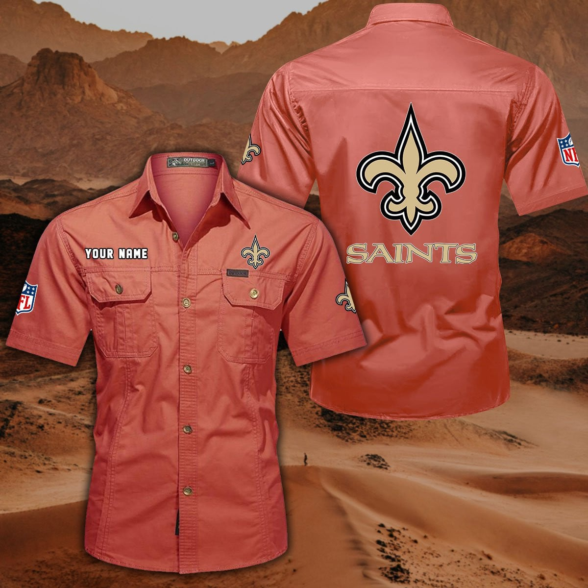 SPECIAL EDITION - NEW CUSTOMIZED NFL24 NOS NEW ORLEANS SAINTS MUTICOLOR MEN'S CARGO SHIRT