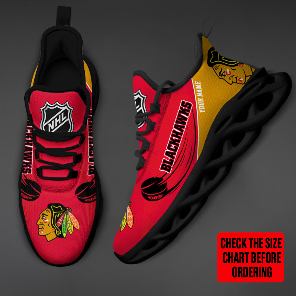LIMITED EDITION - NEW CUSTOMIZED NHL08 CBH CHICAGO BLACKHAWKS CLUNKY SNEAKERS