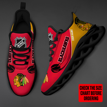 LIMITED EDITION - NEW CUSTOMIZED NHL08 CBH CHICAGO BLACKHAWKS CLUNKY SNEAKERS