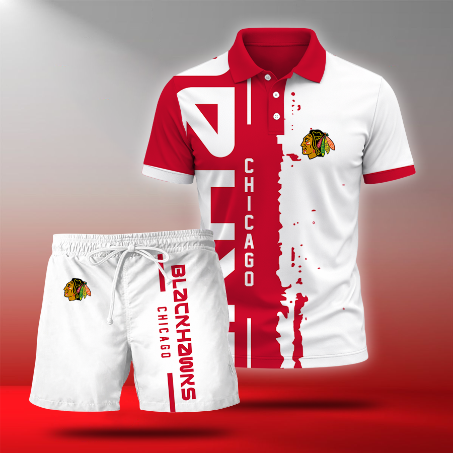 LIMITED EDITION - NEW CUSTOMIZED NHL08 CBH CHICAGO BLACKHAWKS POLO & SHORT PANTS SET