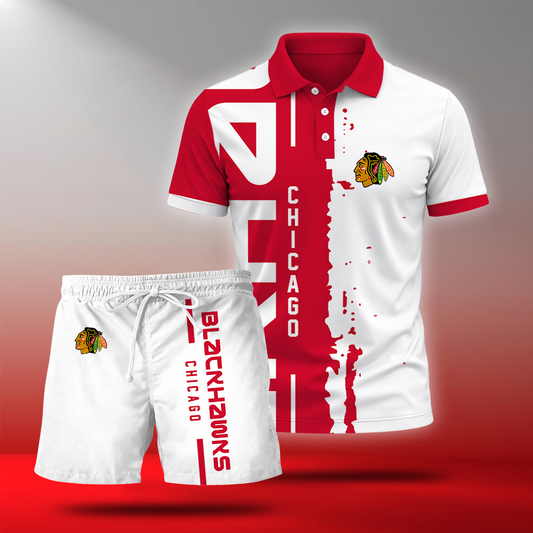 LIMITED EDITION - NEW CUSTOMIZED NHL08 CBH CHICAGO BLACKHAWKS POLO & SHORT PANTS SET