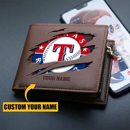 LIMITED EDITION - NEW CUSTOMIZED MLB08 TRS TEXAS RANGERS LEATHER WALLET