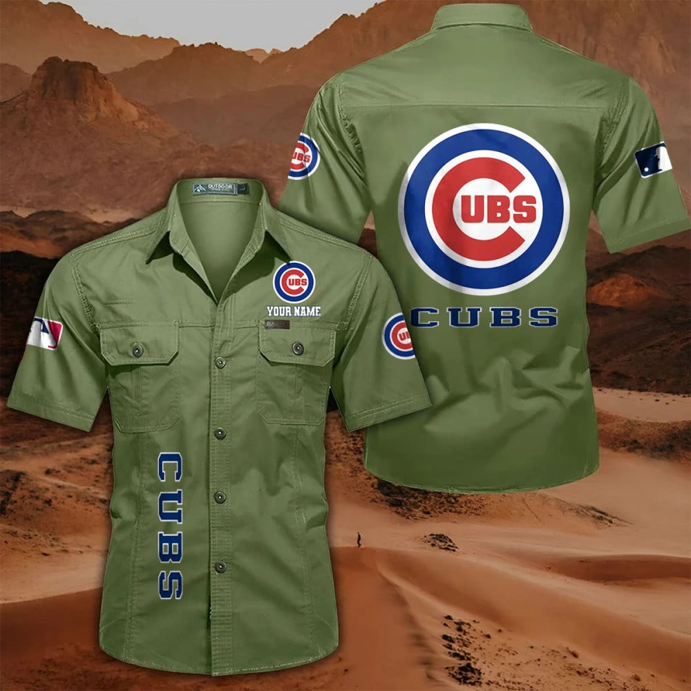 LIMITED EDITION - NEW CUSTOMIZED MLB04 CCS CHICAGO CUBS MEN'S CARGO SHIRT
