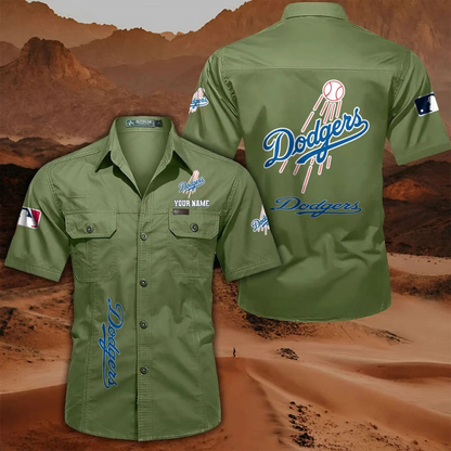 LIMITED EDITION - NEW CUSTOMIZED MLB02 LAD LOS ANGELES DODGERS MEN'S CARGO SHIRT