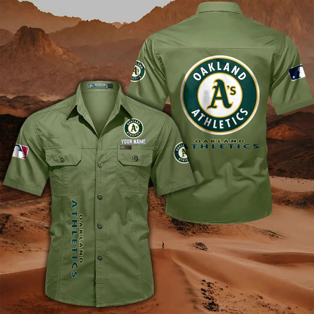 LIMITED EDITION - NEW CUSTOMIZED MLB23 OAS OAKLAND ATHLETICS MEN'S CARGO SHIRT