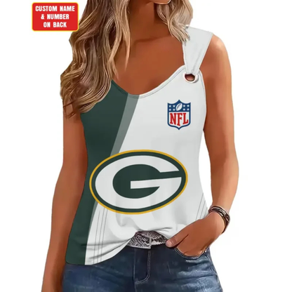 [SPECIAL OFFER] NEW CUSTOMIZED NFL08 GBP GREEN BAY PACKERS O-RING SHOULDER TANK TOP